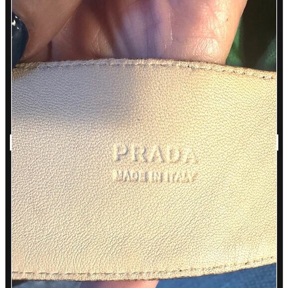 Prada Black Suede Wide Belt Size 32/80 Silver Buckle Made in Italy main image 10